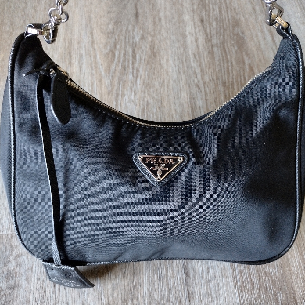 Prada Mini Black Nylon Shoulder Bag - Picture 6 of 13